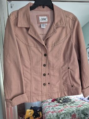L.A.M.B. Blush Pink Jean Jacket with Button Front